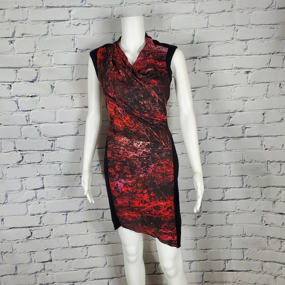 Helmut Lang Red and Black Dress